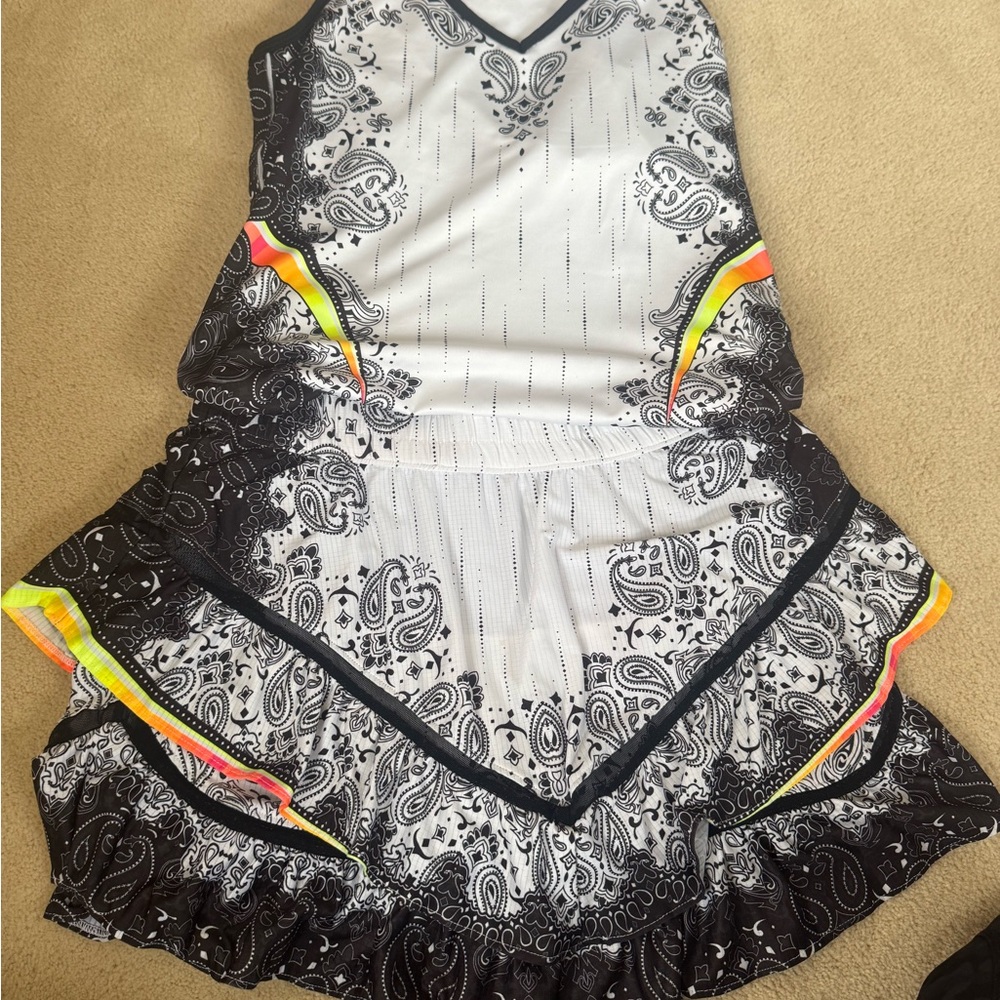 Lucky in Love Black and White Paisley Top and matching bottom